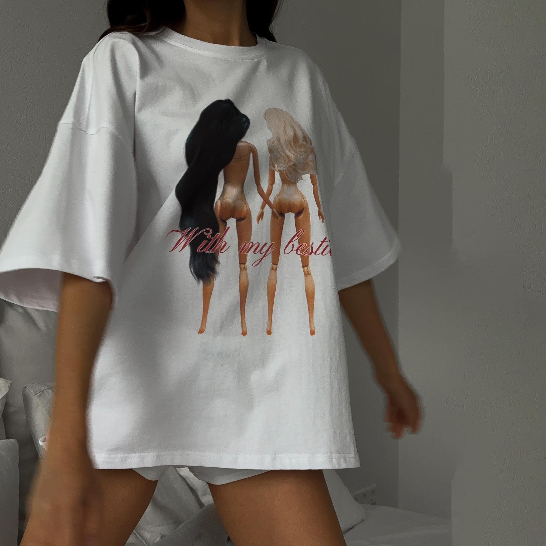 T-shirt Loose Round Neck All-matching Half Sleeve