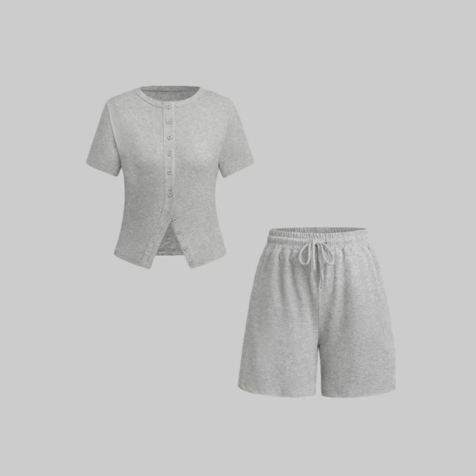 Women's Sexy Slim-fit Short Sleeve Blouse And Pants