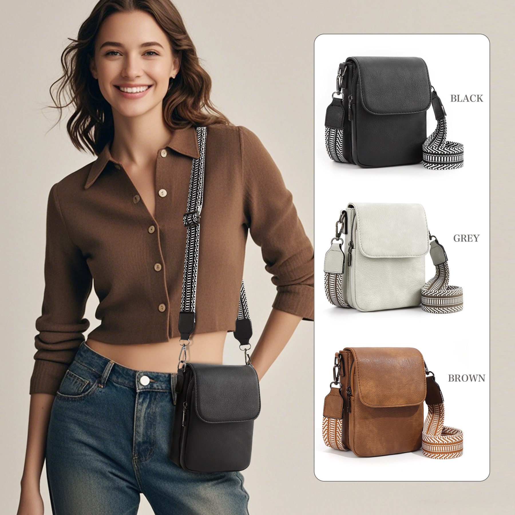 Adjustable Shoulder Strap Portable Mini Small Crossbody Bag