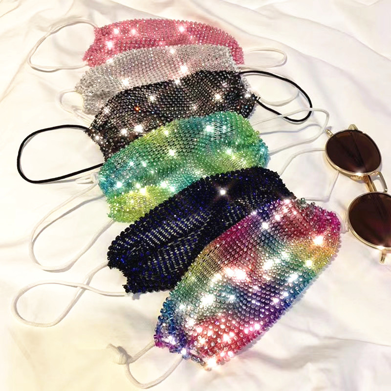 Rhinestone Mask European And American Net Celebrity Fishing Star Color