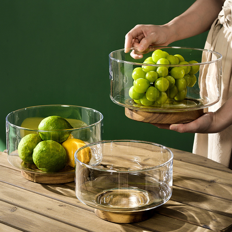 Household Coffee Table Fruit Plate Creative Wooden Storage Big Small