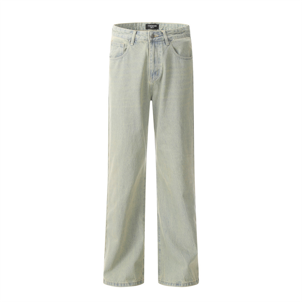Mud Dyed Denim Straight-leg Pants Men