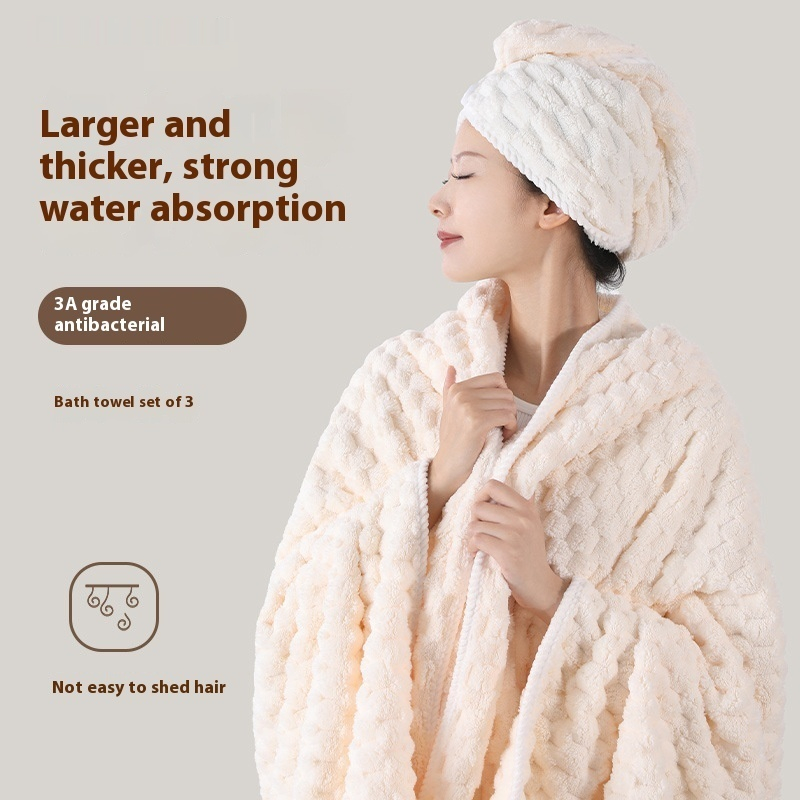 Drizzling Plus-sized Thick Bath Absorbent Not Easy To Shed Hair Class A