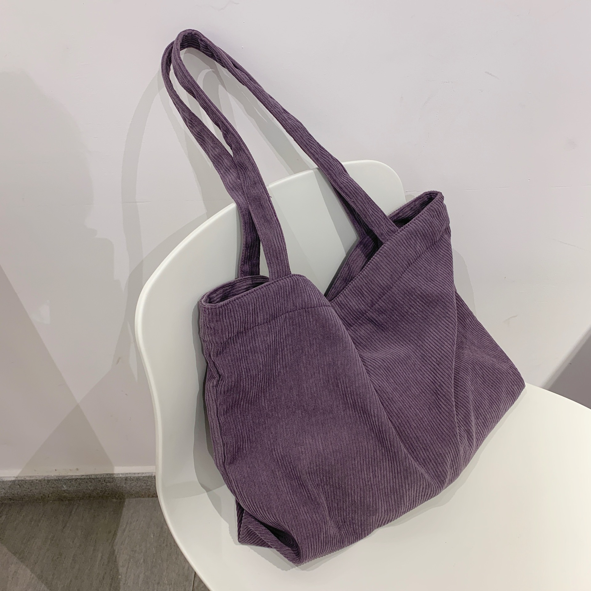 Corduroy Shopper Womens Bag Tote Girls Handbag Female Shoulder Bags