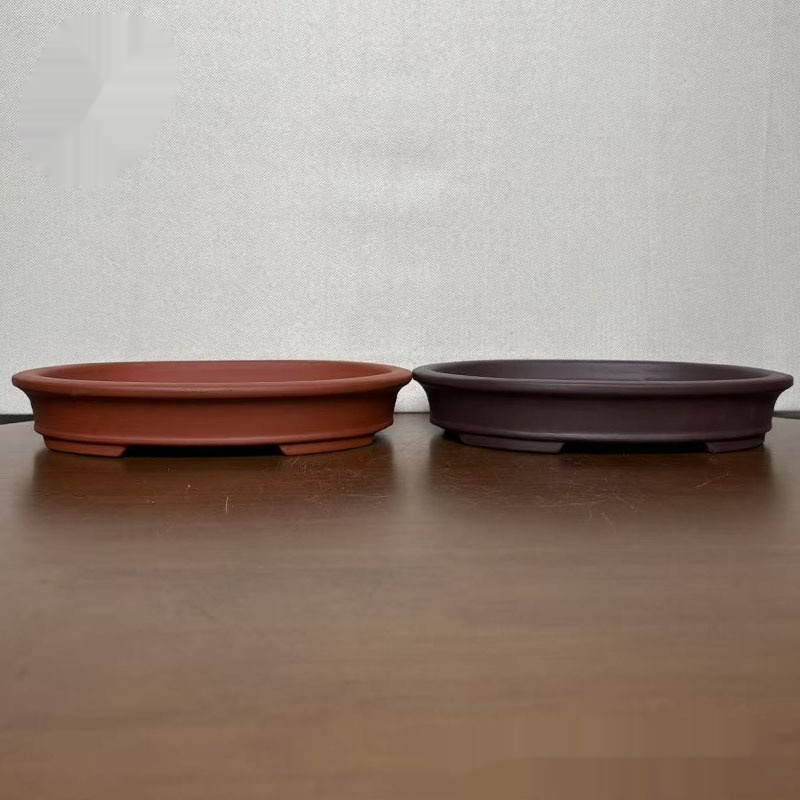High-end Purple Sand Flowerpot Ceramic Oval