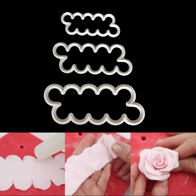 3 Pcs Set Rose Flower Cake Mold