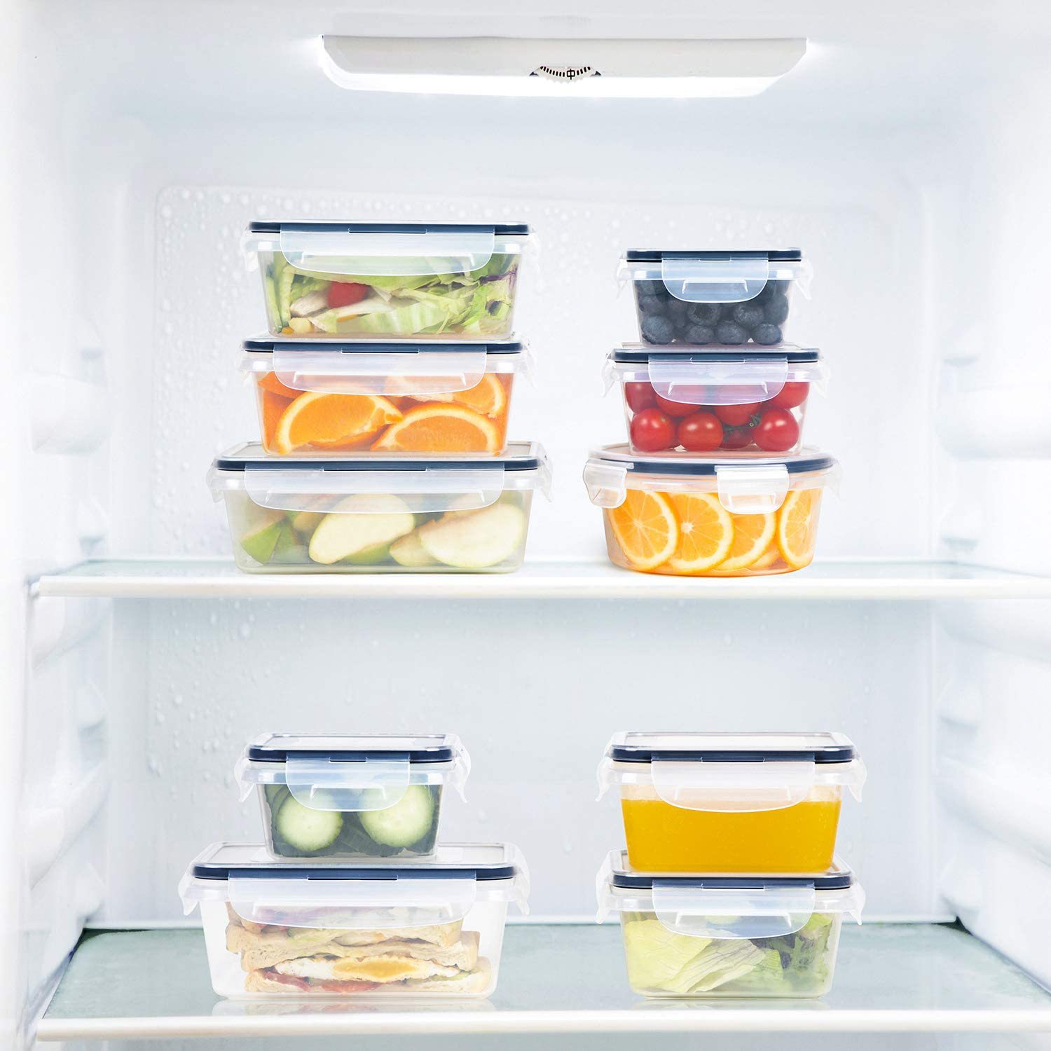 Airtight Plastic Storage Container With Lid And Snap Lock Square
