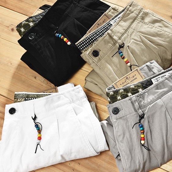 Men's Spring And Summer New Pure Color Simple Cotton Five-point Casual