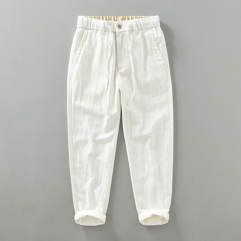 Breathable Cotton Linen Straight Casual Pants