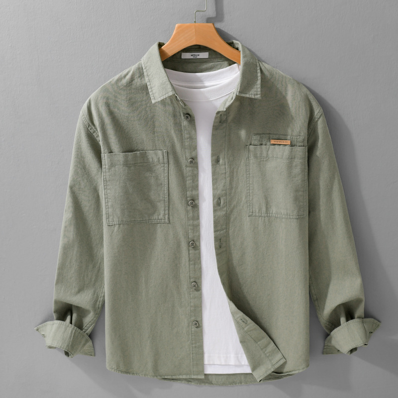 Simple All-matching Men's Long-sleeved Shirt Casual Loose