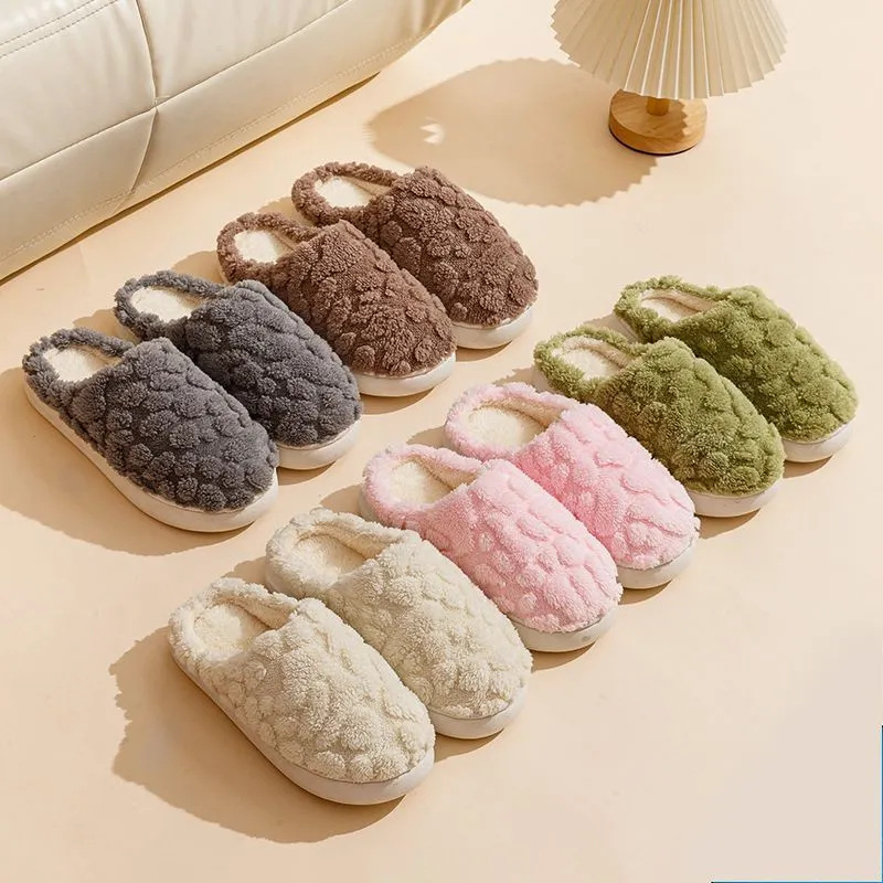 Home Fuzzy Slipper Unisex Cartoon Winter Plush Anti-skid Soft Soled