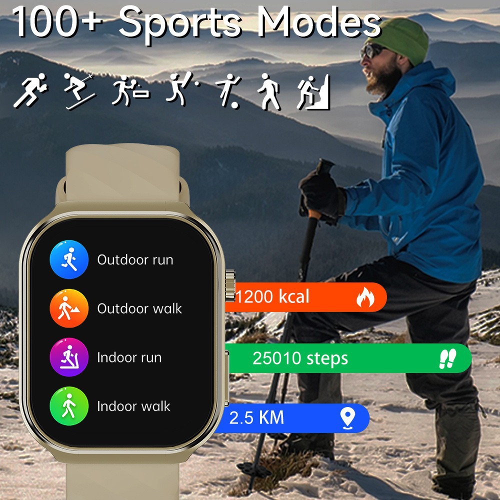 22inch Curved Screen BLUETOOTH Calling Voice-assisted U13 Smart Watch