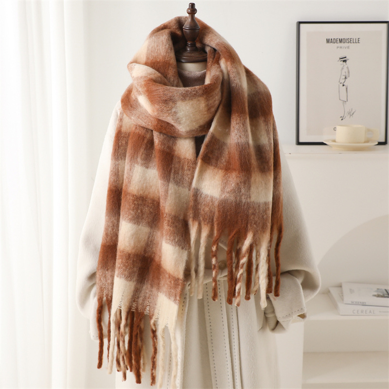 Winter Scarf Plaid Men's And Women's Warm