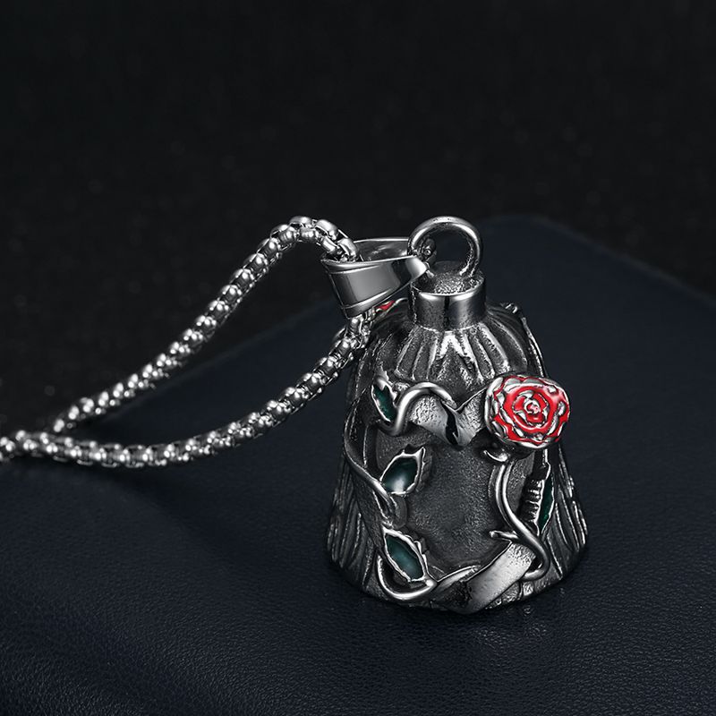 Titanium Steel Vintage Polished Double-sided Epoxy Rose Motorcycle