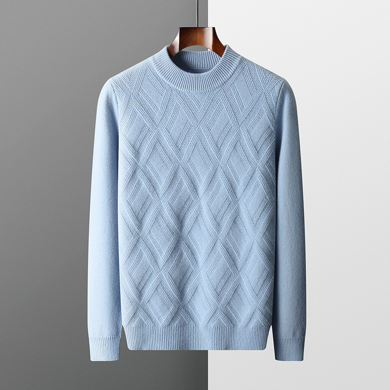 Woolen Sweater Men's Half Turtleneck Thickened Casual