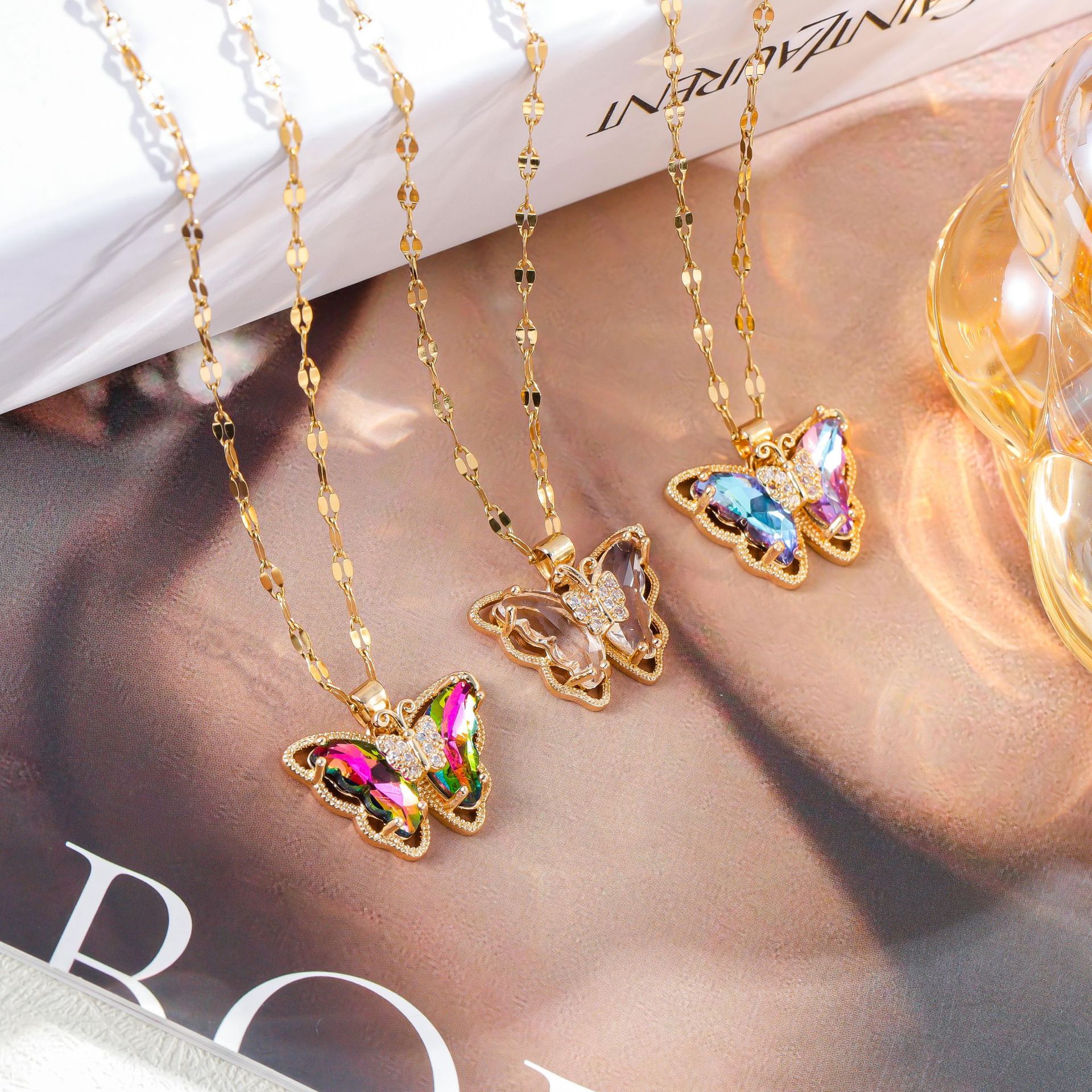Necklace Female Micro Inlaid Zircon Butterfly Fashion Simple Clavicle