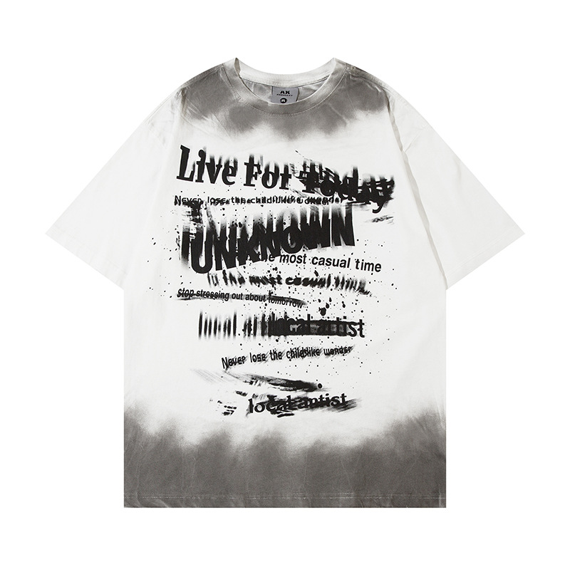 Graffiti Splashed Ink Printing Short Sleeve Men