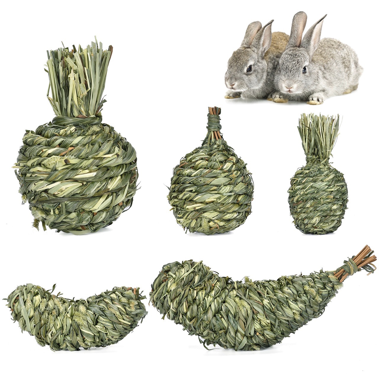 Different Pet Rabbit Relieving Stuffy Toys A Variety Of Timothy Grass