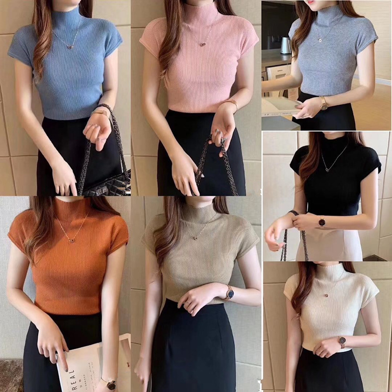 Women's Short-sleeved Sweater Inner Tight