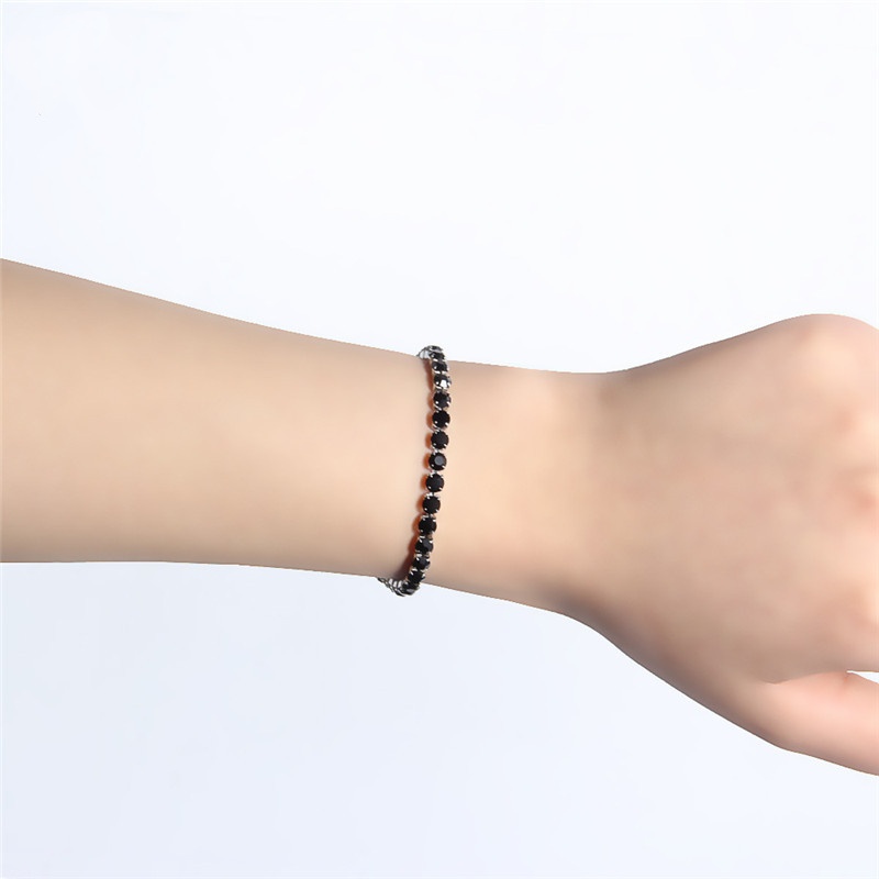Adjustable Detachable Titanium Double Buckle Zircon Bracelet Stainless