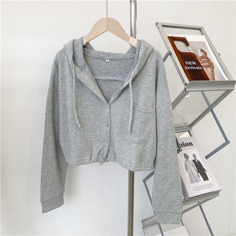 Loose All-matching Cardigan High Waist Top Short French Style
