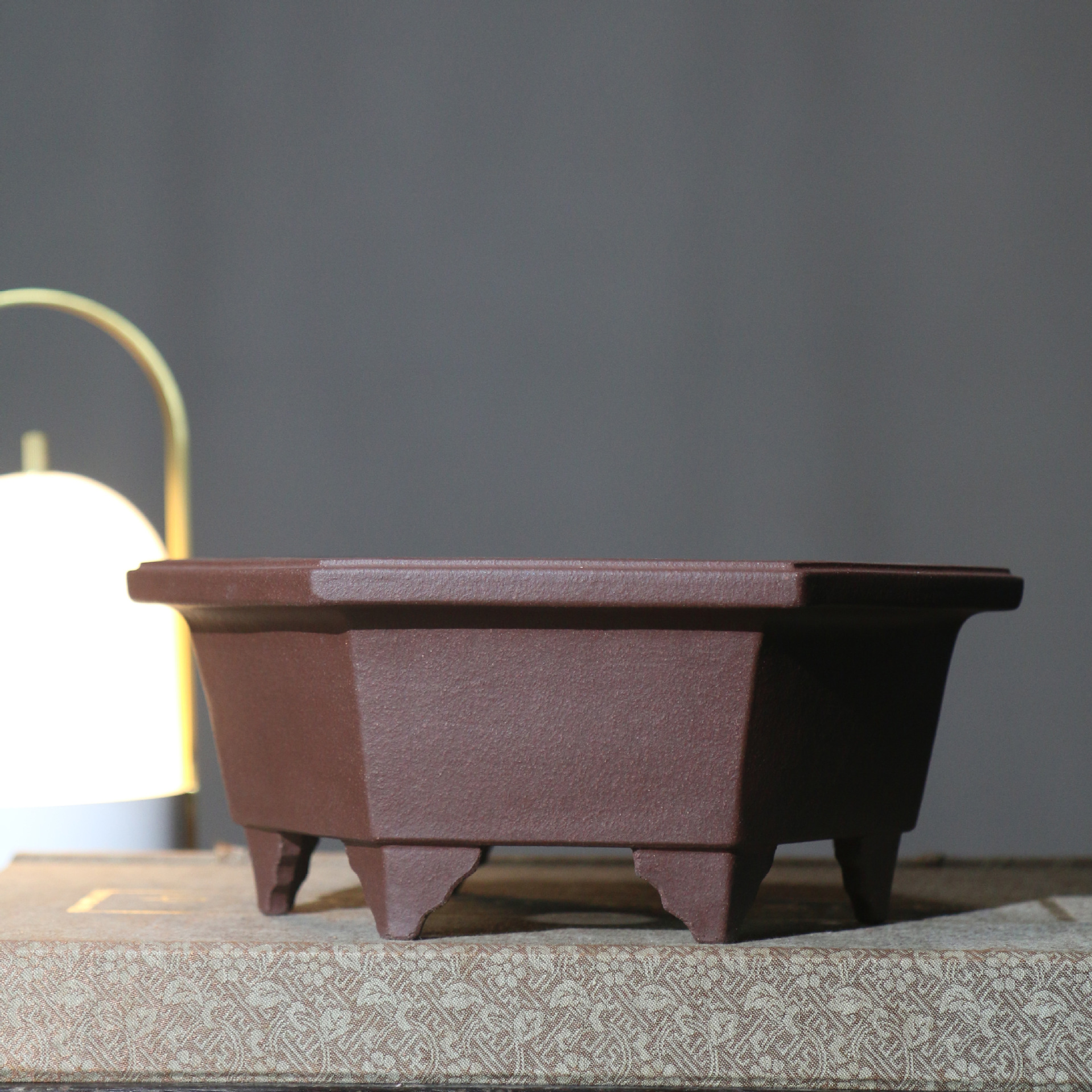 Purple Sand Flower Pot Six Square Ceramic Clay Famous Basin