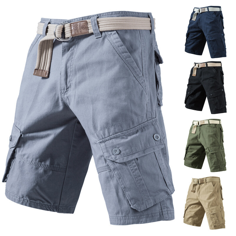 Summer Cargo Shorts With Pockets Fashion Solid Short Pants