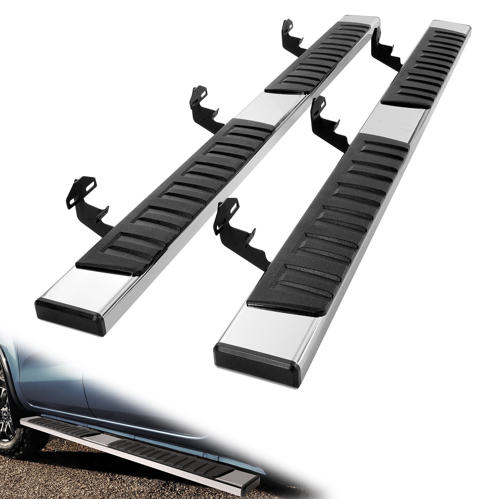 Running Boards 6in Step Bars Compatible With 2015-2023 Ford F150-crew