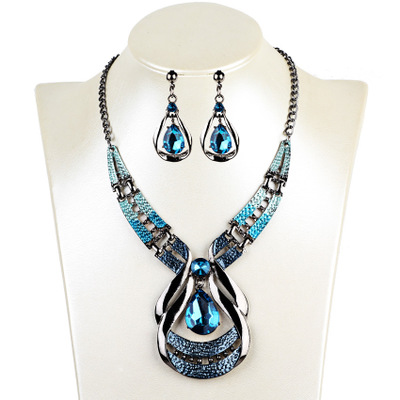 European And American Jewellery Suit Exotic Antique Oil Blue Jewel