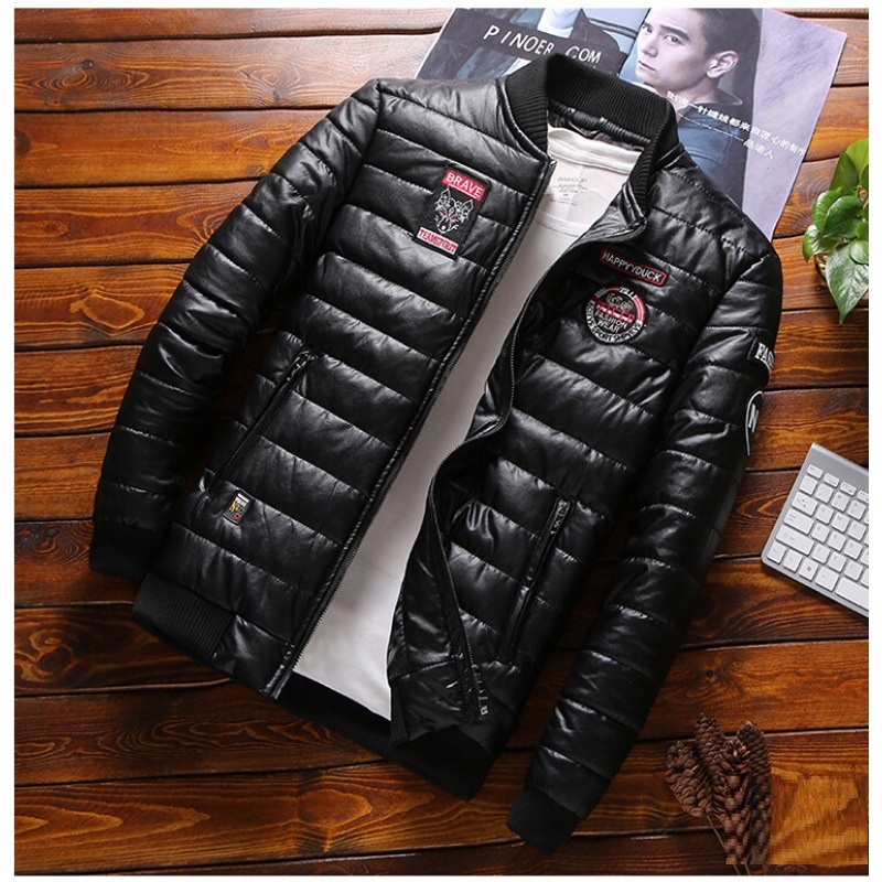 Badge Multi-label Men's Lint Padded Jacket