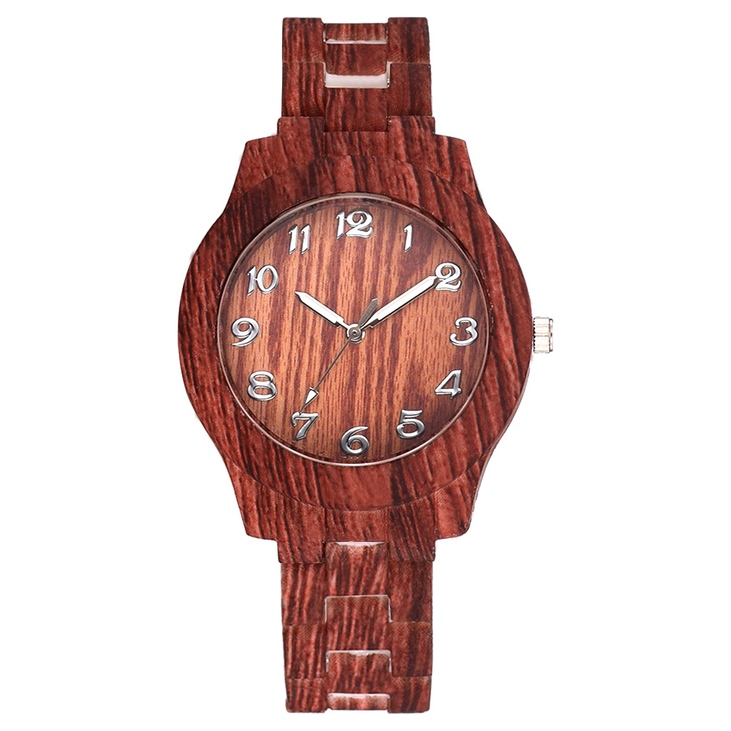 Men And Women Couple Fashion Quartz Watches Wood Grain Retro Simple