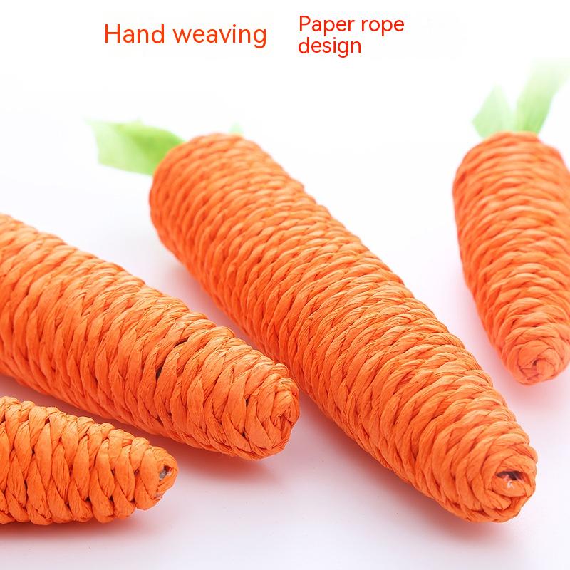 Pet Cat Toy Cute Supplies Paper String Decorations Carrot