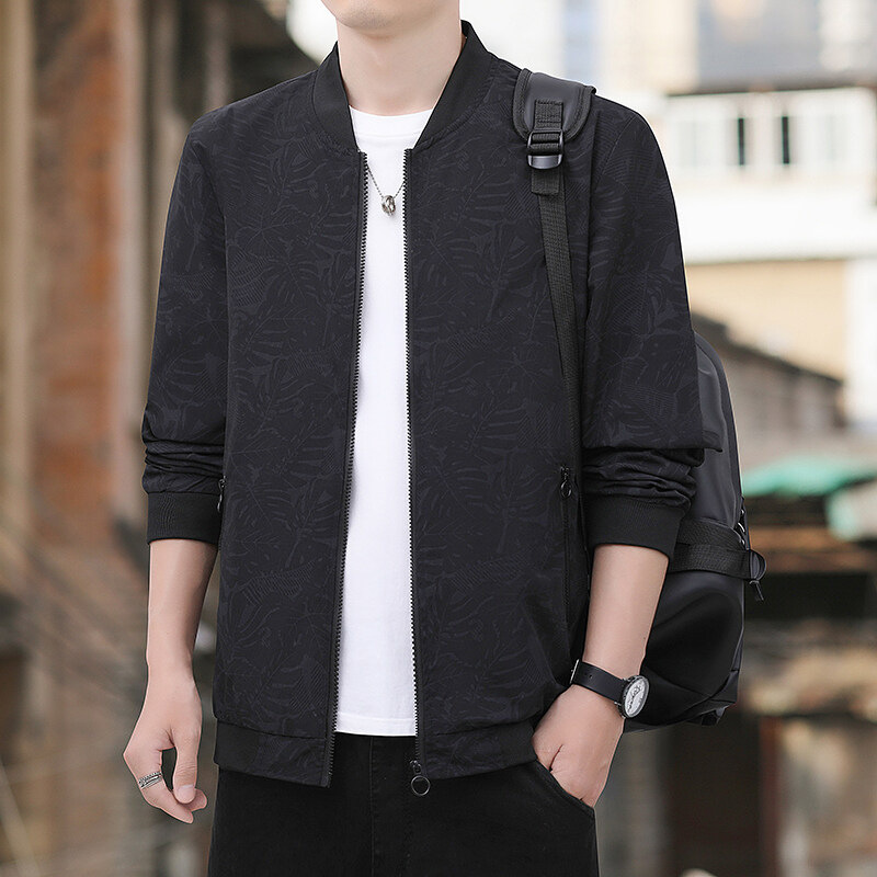 Spring And Autumn Jacket Men's Simple Youth Coat Zipper Bag High Quality