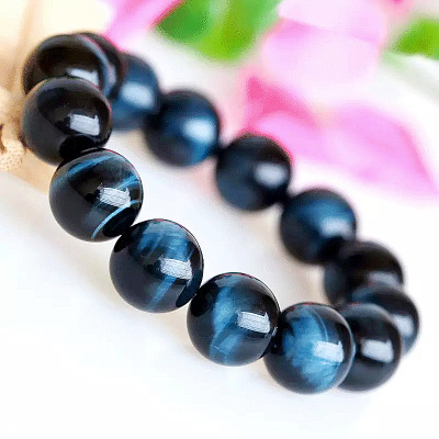 Natural Blue Tiger Eye Stone Eagle Cat Effect Good High Quality Bracelet