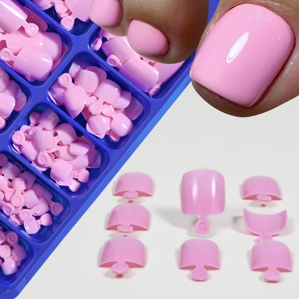 Simple Solid Color Women's Boxed Toe Nail Tips