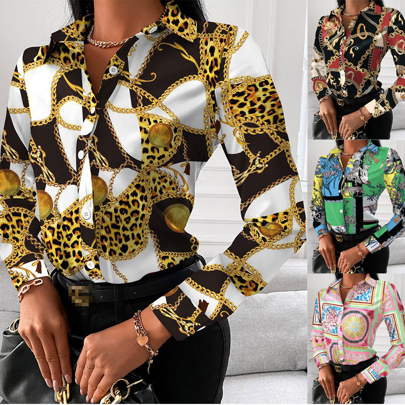 Autumn Shirt Long-sleeved Printed Lapel