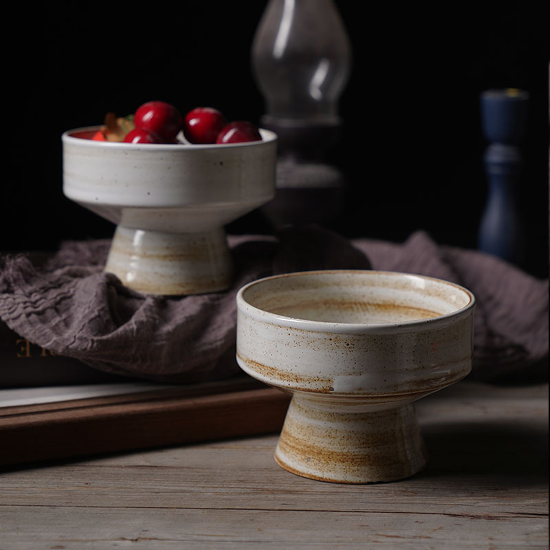 Japanese Retro Stoneware Compote Photography Props