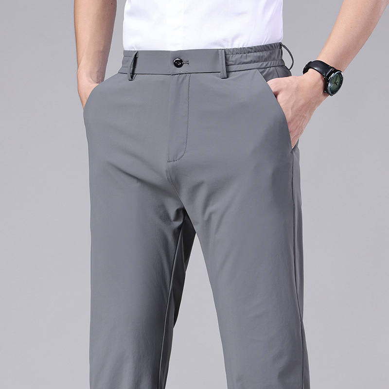High-elastic Ice Silk Wear High-end Anti-wrinkle Breathable Casual Pants