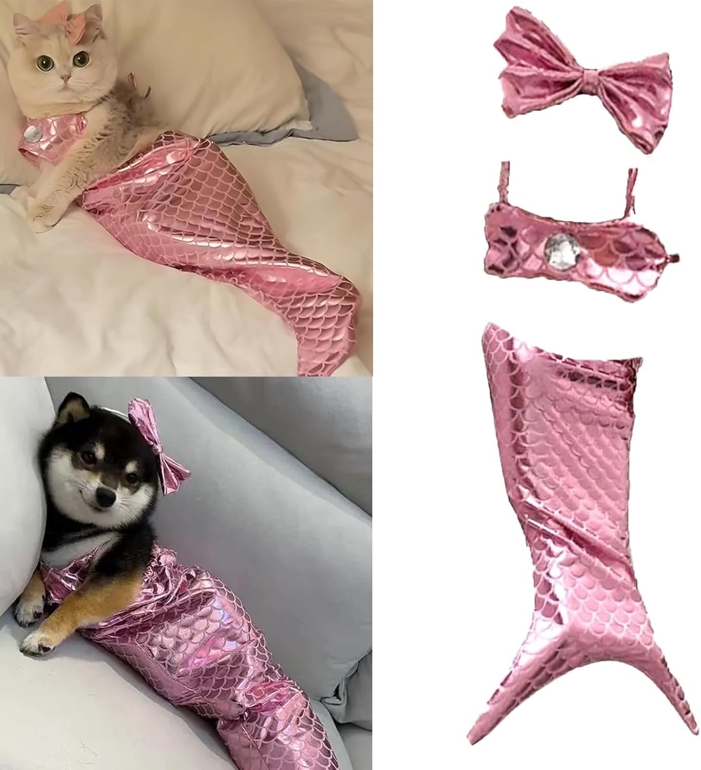 Cat Mermaid Costume Creative And Dog Costumes Funny Fishtail Dress Puppy