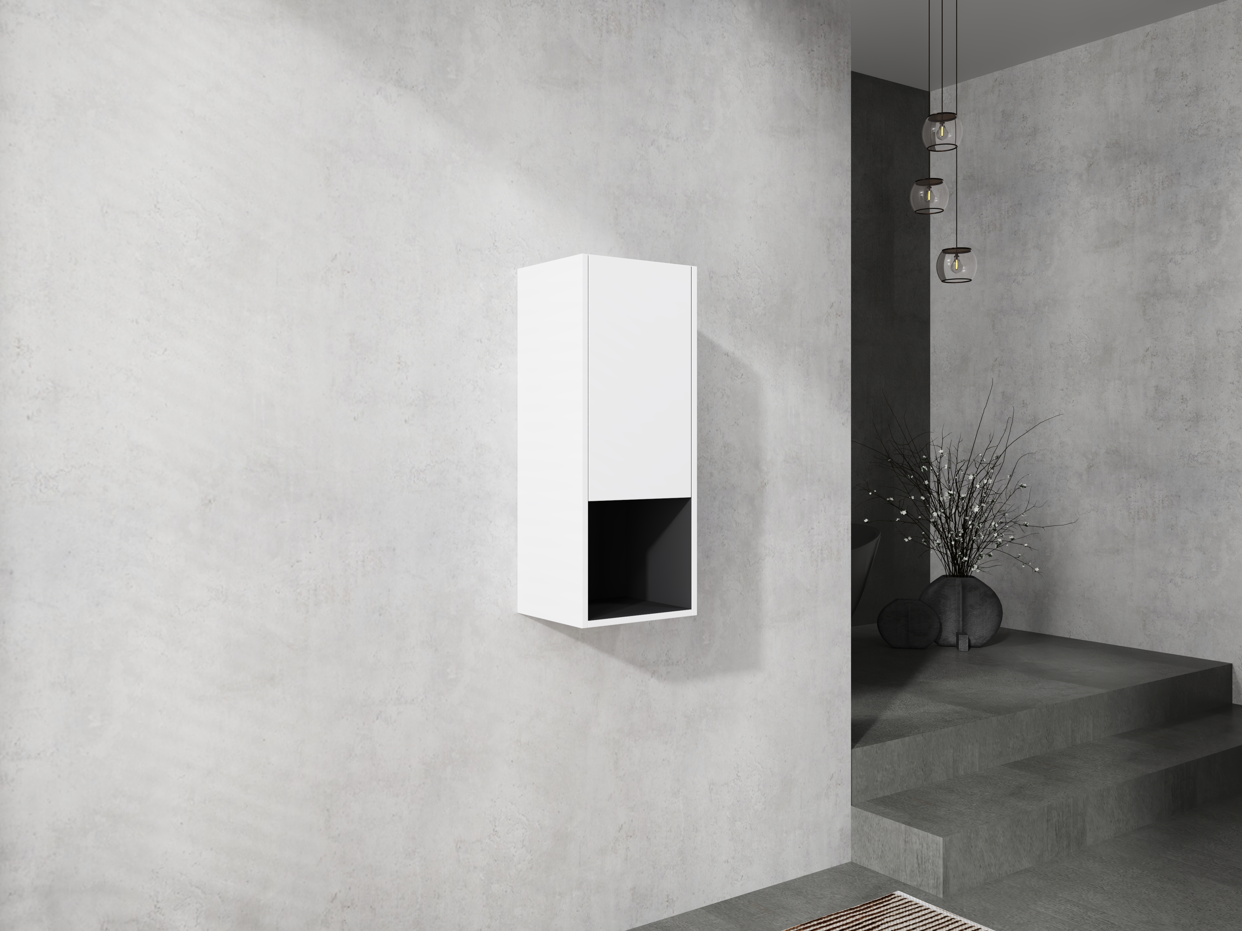 12 Bathroom Side Cabinet Soft Close Doors Float Mounting Design KD