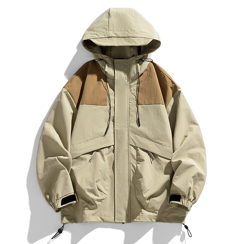Outdoor Stitching Contrast Color Shell Jacket Spring And Autumn New
