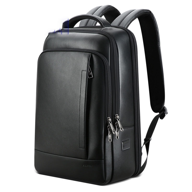 Backpack Leather Men's Business Trip First Layer Computer Bag