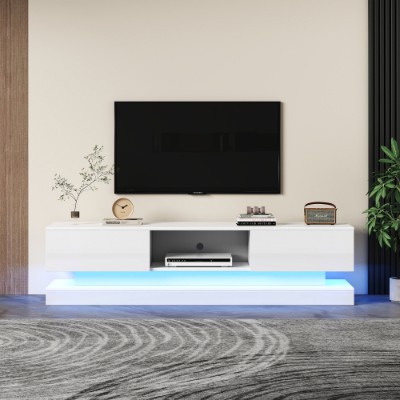 160 Cm TV Stand With16 Colour RGB LED Lights High Gloss Front Cabinet