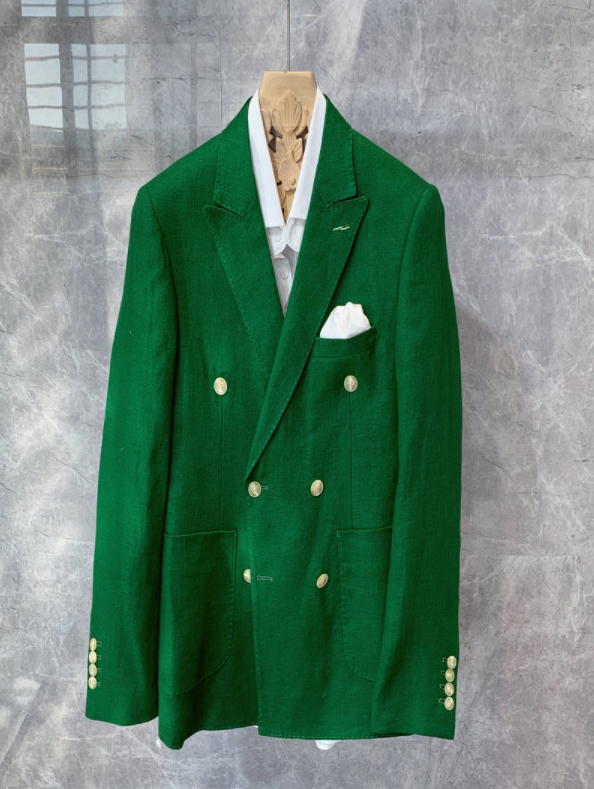 Casual Double-breasted Linen Small Suit Jacket Men