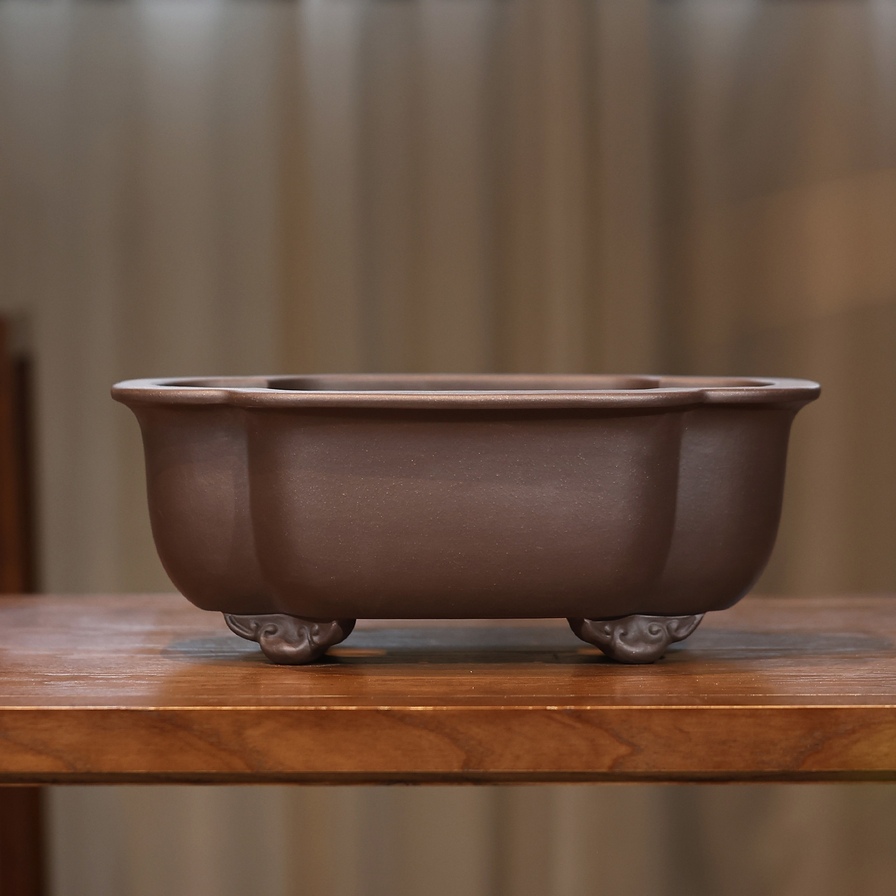 Handmade Large Desktop Potted Purple Sand Flower Pot