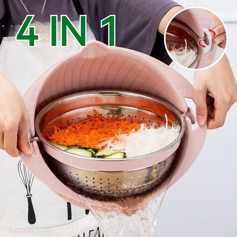 Kitchen Fruit Tray Removable Double Layer And Vegetable Basin Draining