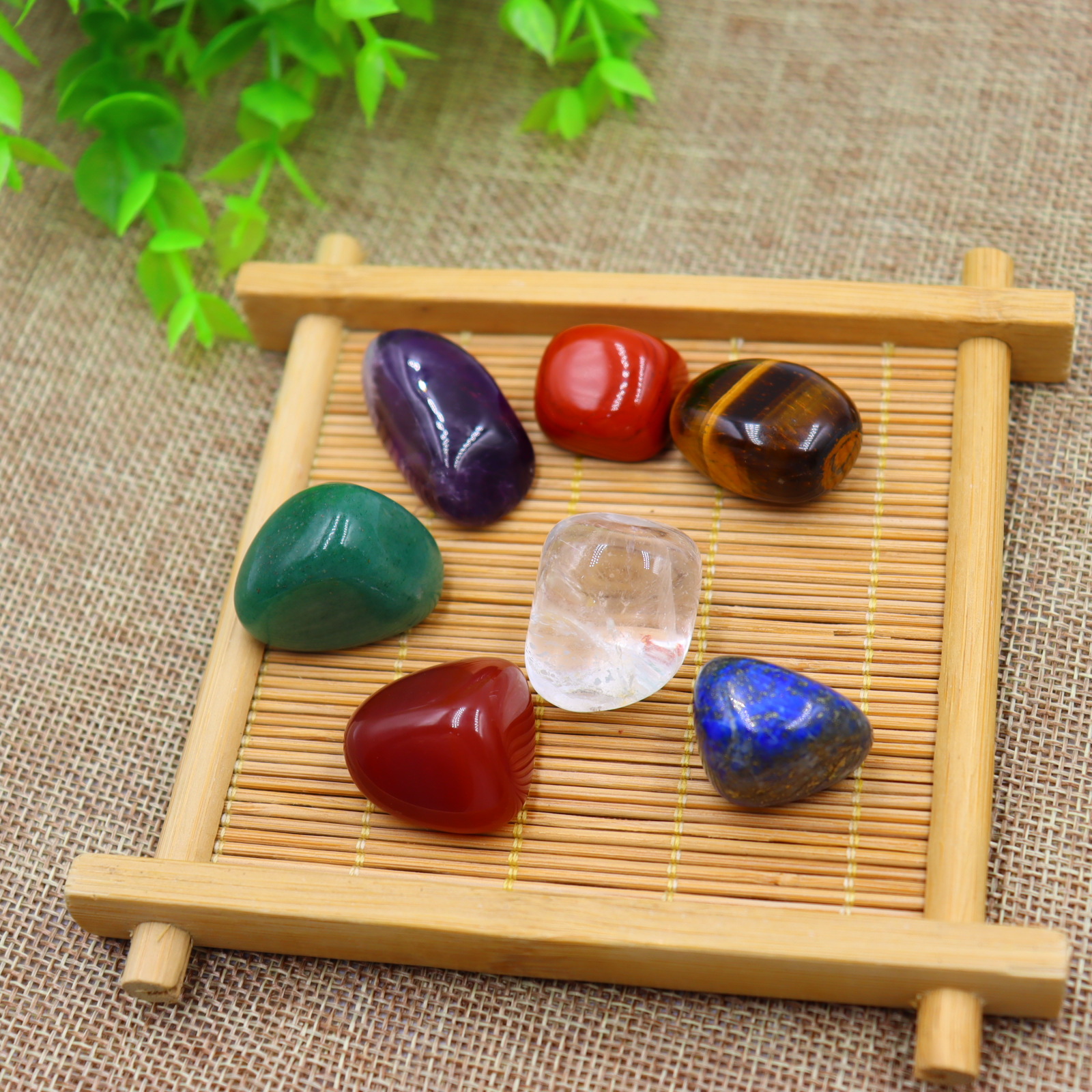 Natural Rainbow Chakra Crystal Raw Stone