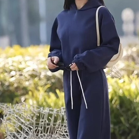 Women's Long-sleeved Hoodie High Waist Ankle-tied Trousers Suit