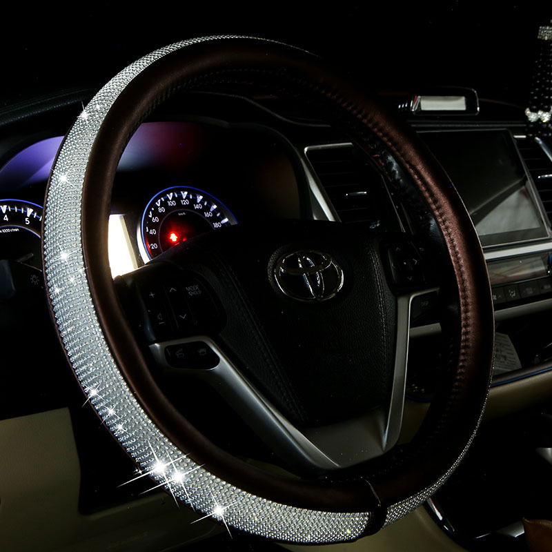 Womens Car Steering Wheel Cover Summer Rhinestone