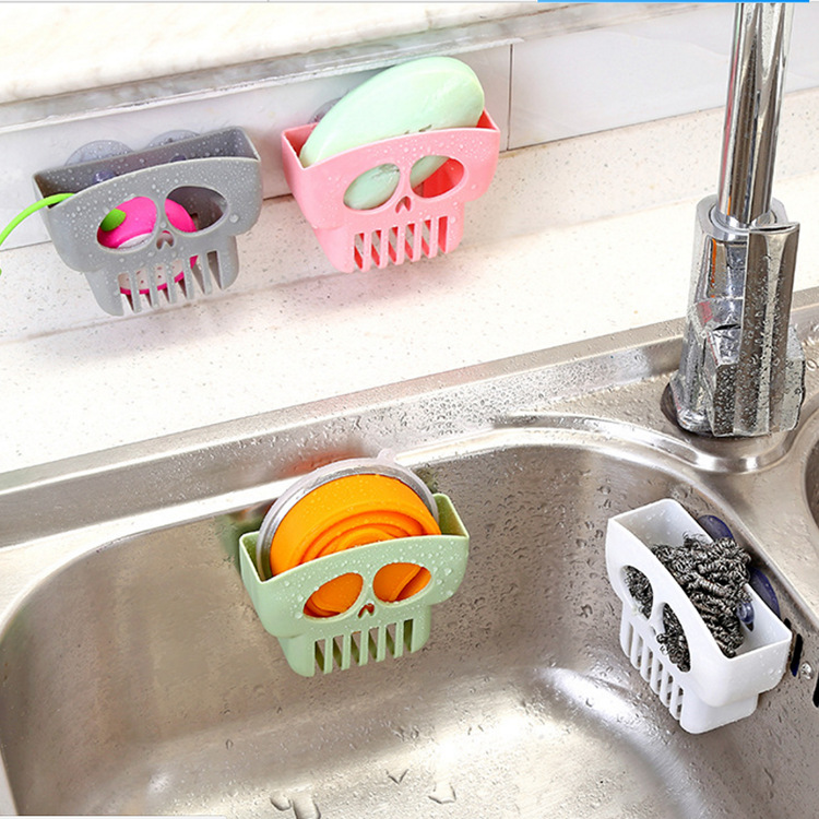 Halloween Multi-function Dish Cloth Storage Drain Rack Free Punch Sponge